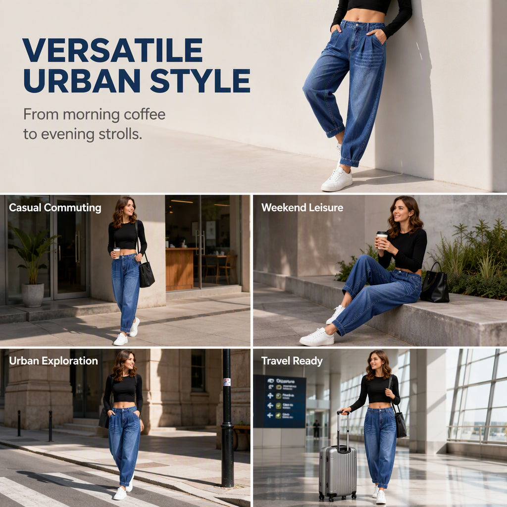 💃Women's High Waisted Harem Denim Pants