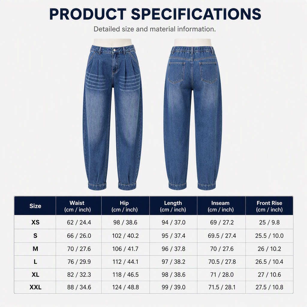 💃Women's High Waisted Harem Denim Pants