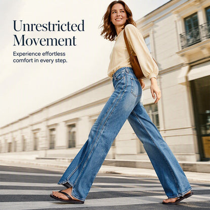 👖 Damskie jeansy z wysokim stanem, szerokie nogawki