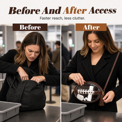 🏈 Game-Day Statement | Women's Clear Football-Shaped Crossbody Bag