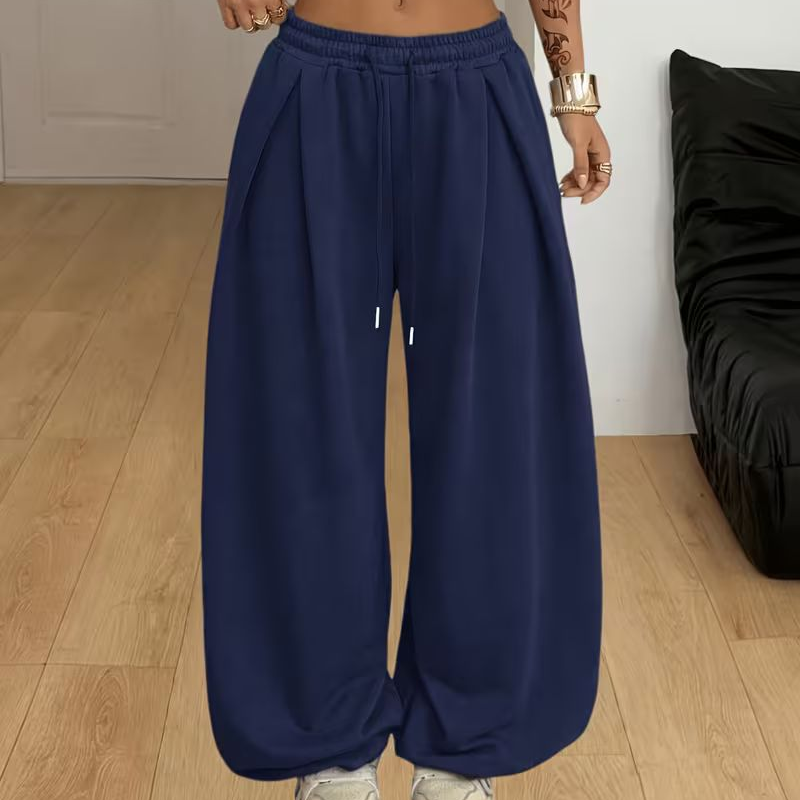 Trending Now⭐👖 Pleated Wide-Leg Sweatpants – Relaxed Fit & Drawstring Waist for Effortless Comfort Style