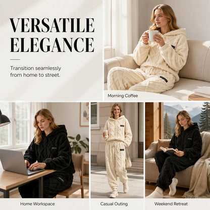 🔥🍂 Embossed Geometric Plush Set – Timeless Comfort & Effortless Style For Every Occasion
