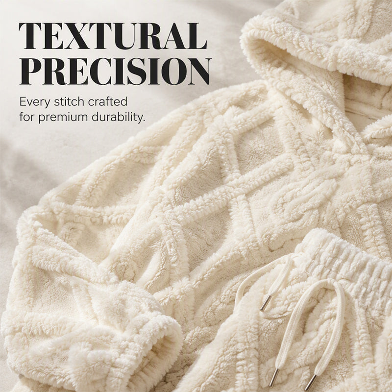 🔥🍂 Embossed Geometric Plush Set – Timeless Comfort & Effortless Style For Every Occasion