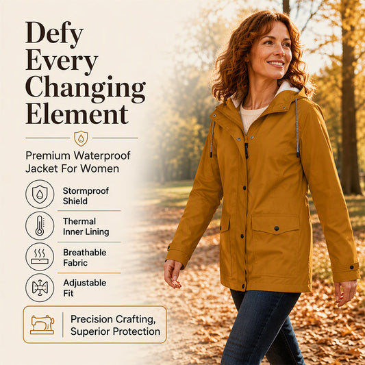 🍂Women's Plush-Lined Windproof Hooded Jacket