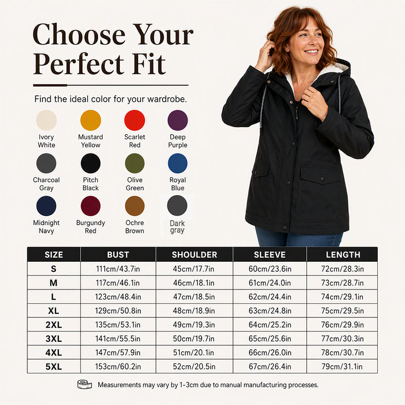 🍂Women's Plush-Lined Windproof Hooded Jacket