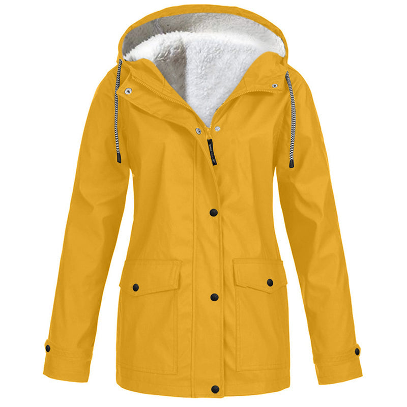 🍂Women's Plush-Lined Windproof Hooded Jacket