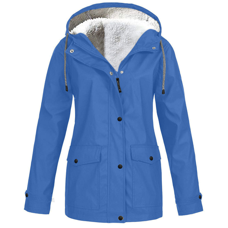 🍂Women's Plush-Lined Windproof Hooded Jacket