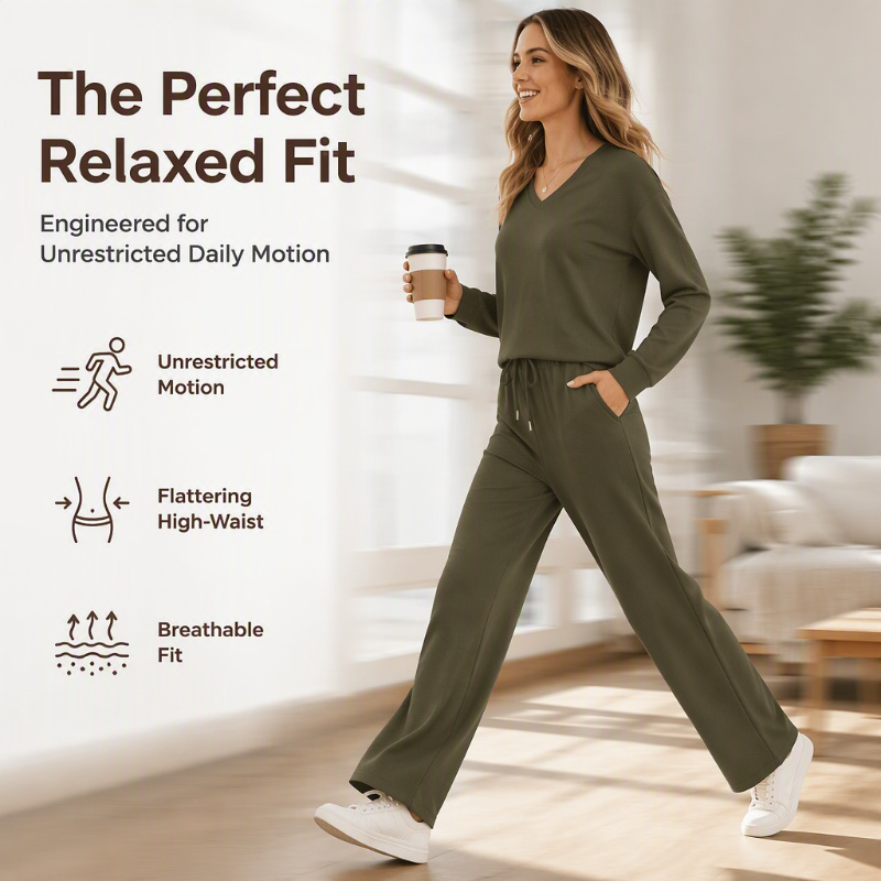 🥳AUTUMN HOT SALE🥳🍂50K+ SOLD!💥Women's Casual Top & Pants 2-Piece Lounge Set