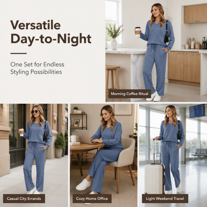 🥳AUTUMN HOT SALE🥳🍂50K+ SOLD!💥Women's Casual Top & Pants 2-Piece Lounge Set