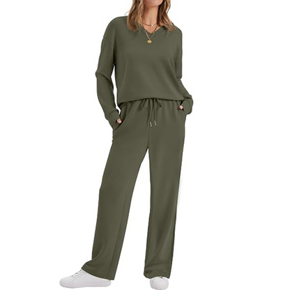 🥳AUTUMN HOT SALE🥳🍂50K+ SOLD!💥Women's Casual Top & Pants 2-Piece Lounge Set