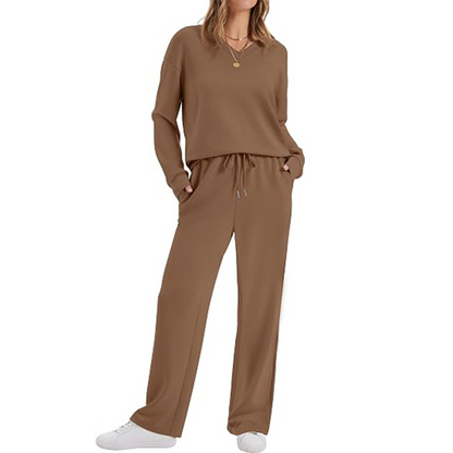 🥳AUTUMN HOT SALE🥳🍂50K+ SOLD!💥Women's Casual Top & Pants 2-Piece Lounge Set