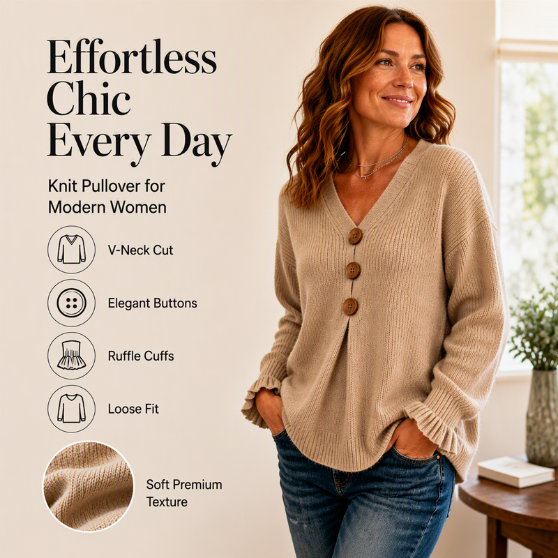 🍂Women’s V-Neck Knit Jumper – Flattering, Cosy & Effortlessly Chic