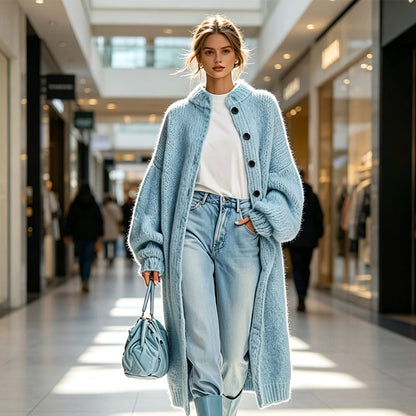 🛍️ New Arrival | Women's Chunky Knit Longline Sweater Coat