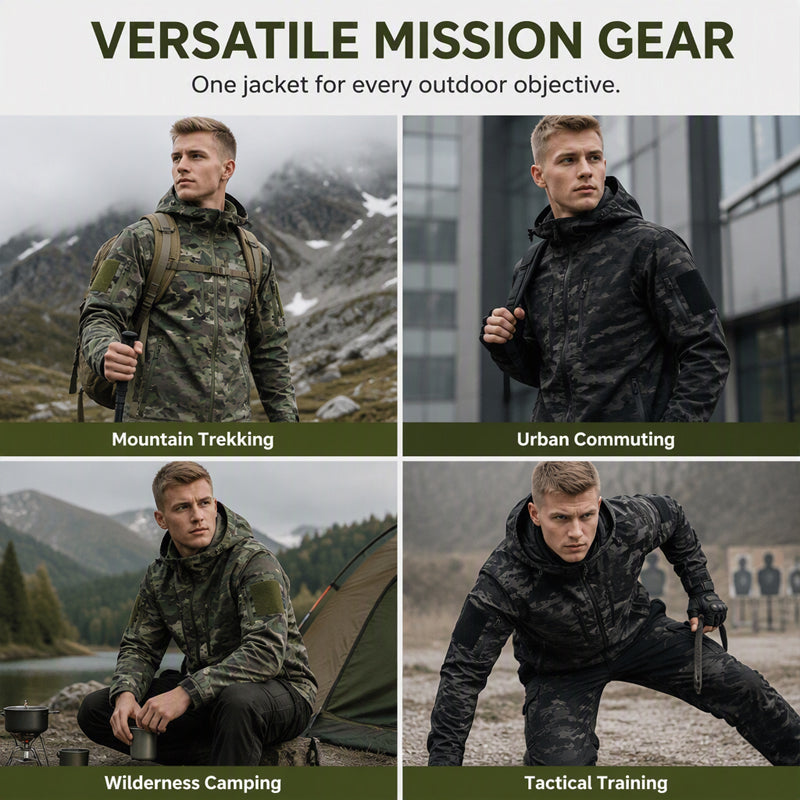 🌲 Tactical Camo, All-Weather Protection | Men's Outdoor Hooded Jacket ⚡