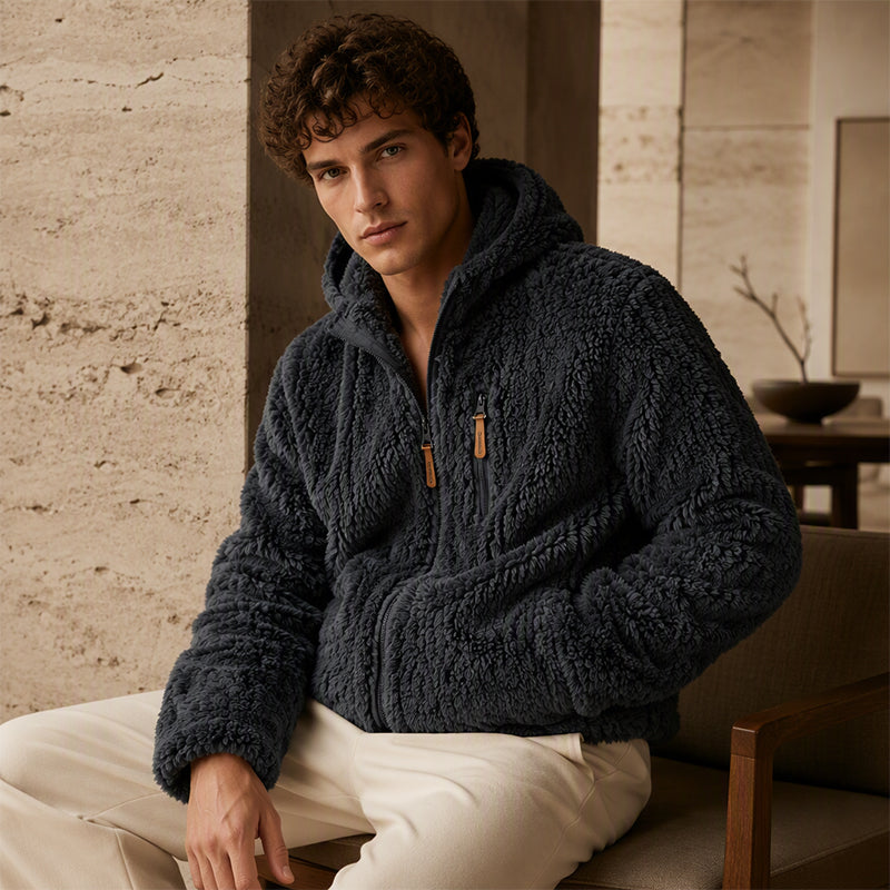 🧥 Corduroy Comfort, Cozy Coverage | Men's Hooded Fleece Zip Jacket ⚡