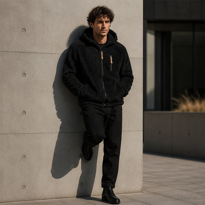 🧥 Corduroy Comfort, Cozy Coverage | Men's Hooded Fleece Zip Jacket ⚡