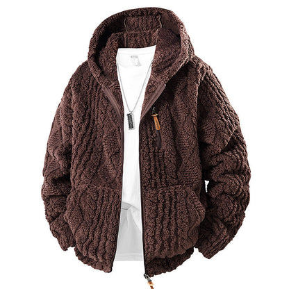 🧥 Corduroy Comfort, Cozy Coverage | Men's Hooded Fleece Zip Jacket ⚡