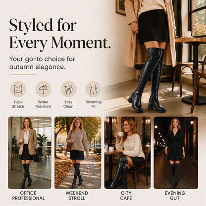 👢🔥Warm Over-the-Knee, Fall & Winter Style – Women's Elastic Over-the-Knee Boots