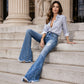 Women’s High-Waisted Distressed Flare Jeans