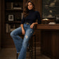 Women’s High-Waisted Distressed Flare Jeans
