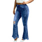 Women’s High-Waisted Distressed Flare Jeans