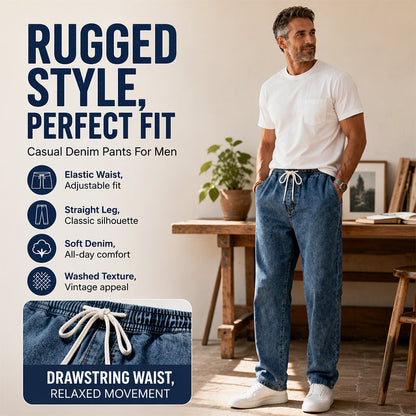 Men's Loose Straight-Leg Denim Pants