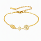 Adjustable Stainless Steel Chain Charm Bracelet featuring Cross Pentagram and Witch Knot Pendants