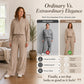 Women's Crop Zipper Top & Wide-Leg Pants Set
