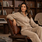 Women's Crop Zipper Top & Wide-Leg Pants Set