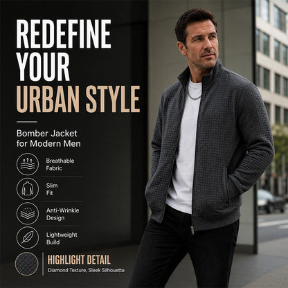 Men's Casual Quilted Stand Collar Jacket