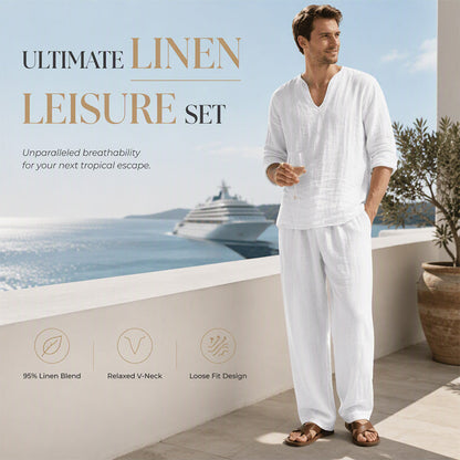 Men's Casual Long Sleeve Shirt and Pants Set