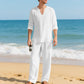 Men's Casual Long Sleeve Shirt and Pants Set