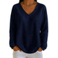 Women's Waffle Knit V-Neck Long Sleeve Top