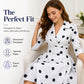 Women's Retro Polka Dot Midi Dress with Wide Belt