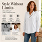 Women's Vintage Long Sleeve V-Neck Top