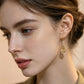 Elegant Amber Teardrop Dangle Earrings