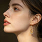 Elegant Amber Teardrop Dangle Earrings