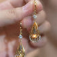Elegant Amber Teardrop Dangle Earrings
