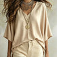 Women's Effortless Draped V-Neck Blouse