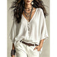 Women's Effortless Draped V-Neck Blouse