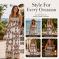 Women's Bohemian Print Smocked Jumpsuit