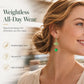 Vintage Ginkgo Leaf Hoop Earrings with Pearl Beads