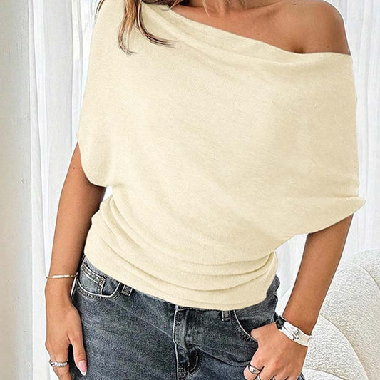 Women's Asymmetrical Off-Shoulder Batwing Sleeve Top