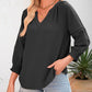 Women's Casual V-Neck Lantern Sleeve Top