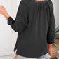 Women's Casual V-Neck Lantern Sleeve Top