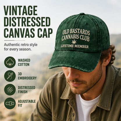 Retro Distressed Embroidered Baseball Cap