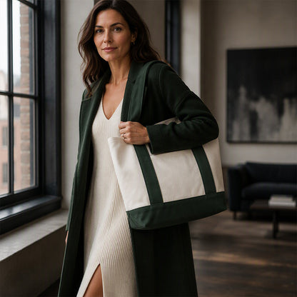 Large Capacity Color Block Canvas Bag
