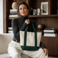 Large Capacity Color Block Canvas Bag