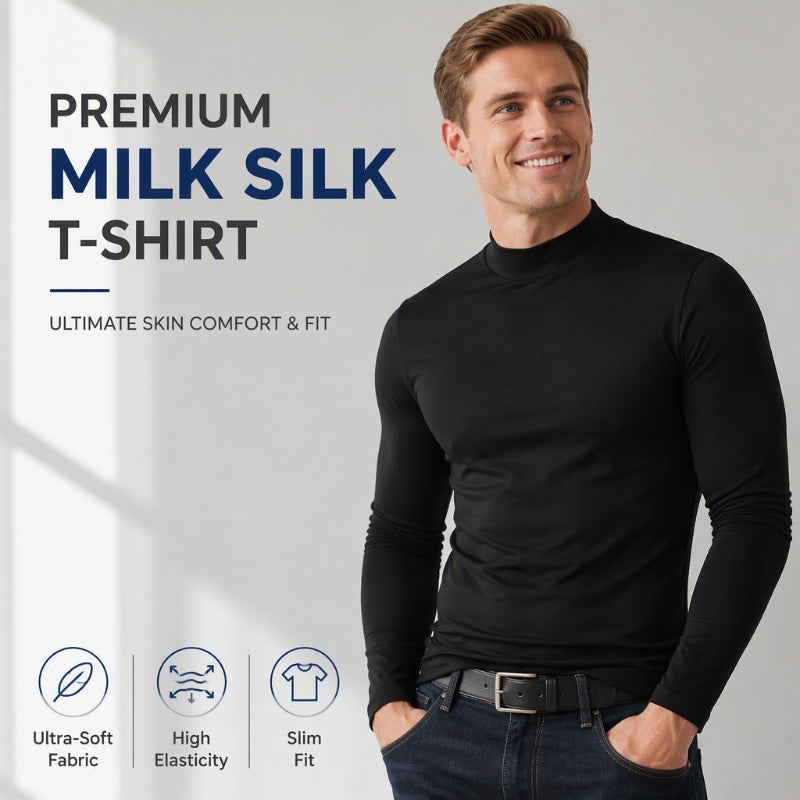 🔥✨Men's Slim Fit Mock Turtleneck Top – Sleek, Stretchy, Modern Everyday Essential