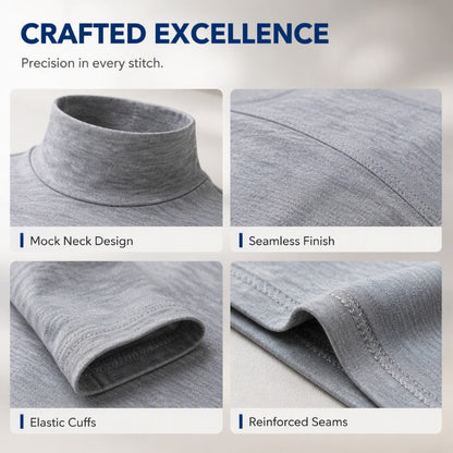 🔥✨Men's Slim Fit Mock Turtleneck Top – Sleek, Stretchy, Modern Everyday Essential